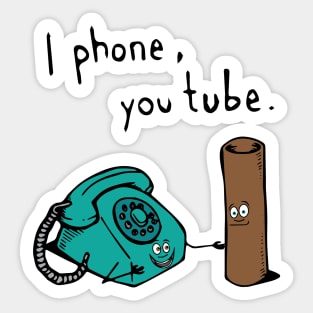 I phone, you tube Sticker